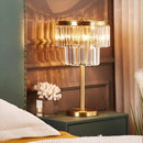 Axyaa Crystal LED Floor Lamp: Luxe Copper Lighting for Bedroom, Living, Dining Room