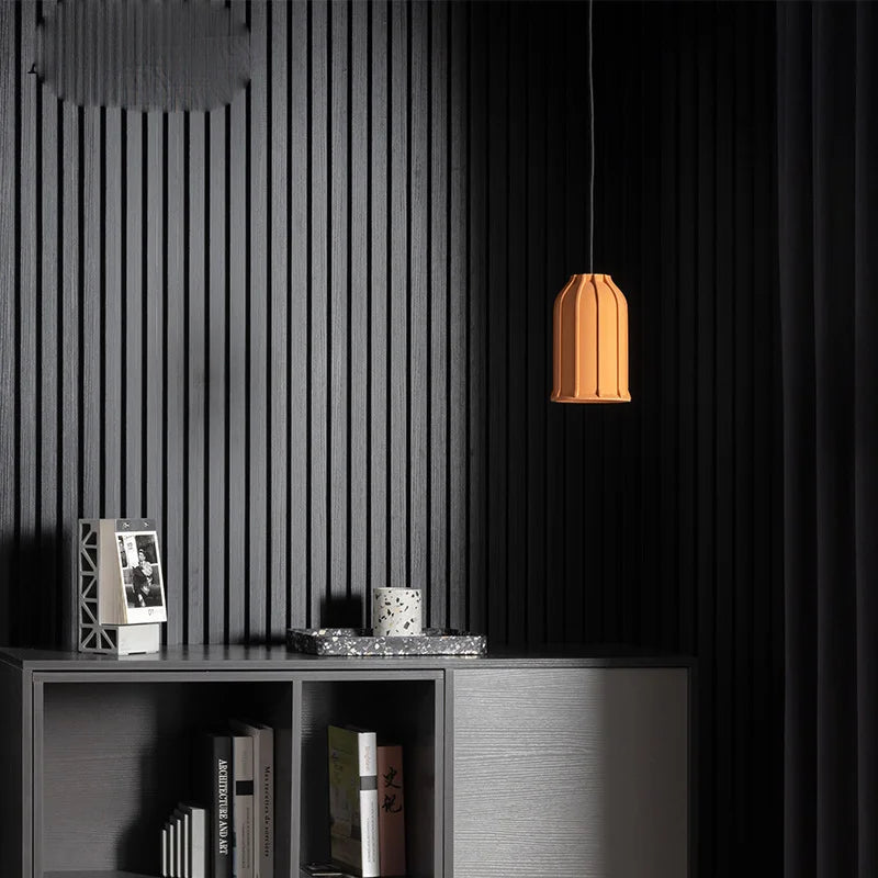 Axyaa Industrial Cement Pendant Lamp in Orange for Home Decor