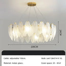 Axyaa Luxury Feather Crystal Chandelier - Cream Style Main Bedroom Lighting