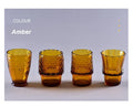 Axyaa Koi Fish Glass Cup Set of 4 in Grey, Amber, Navy Blue - Lucky Dog Collection