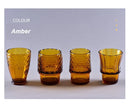 Axyaa Koi Fish Glass Cup Set of 4 in Grey, Amber, Navy Blue - Lucky Dog Collection