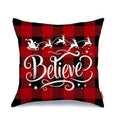 Axyaa Christmas Throw Pillow Covers - Festive Farmhouse Decor with Xmas Trees, Truck & Buffalo Plaid