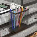 Axyaa Metal Pen Holder Wall Mounted Storage Box for Office & Student Desk