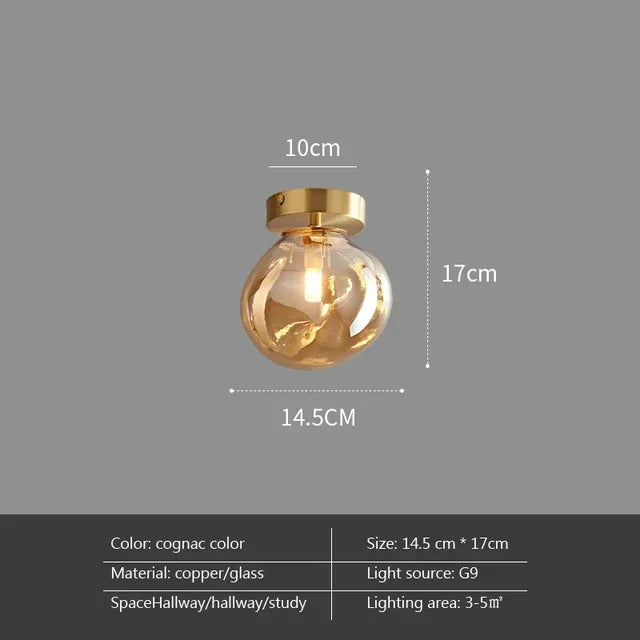 Axyaa Nordic Retro Glass Ceiling Lamp LED Pendant Chandelier for Luxe Home Decor