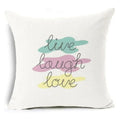 Axyaa Letter Print Pillow Case 45x45 cm Linen Cushion Cover for Home Decor