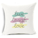 Axyaa Letter Print Pillow Case 45x45 cm Linen Cushion Cover for Home Decor
