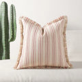 Axyaa Stripe Pillow Cover with Beard Edge for Sofa & Bedroom Décor
