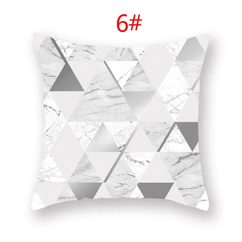 Axyaa 18" Sliver Grey Geometry Striped Pillowcase Home Decor Pillow Cover
