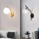 Axyaa Gold Glass Ball LED Wall Sconces for Bedroom Living Room Home Decor