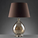 Axyaa Black Glass Table Lamps with Fabric Lampshade