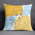 Nordic Abstract Printed Cushion Cover 45x45 cm for Home Decor by Axyaa
