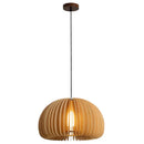 Axyaa Wood Pumpkin Pendant Light - Vintage E27 Hanging Lamp for Home and Restaurant