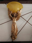 Axya Nordic Retro Angel Wall Lamp Resin Glass Vintage LED Sconces for Living Room