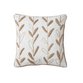 Axyaa Floral Embroidered Linen Cushion Cover with Pompom Accent