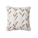 Axyaa Floral Embroidered Linen Cushion Cover with Pompom Accent