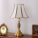 Axyaa Luxe Brass Table Lamp: LED, European Retro Style, Glass Desk Light for Home