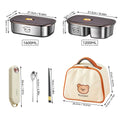 Axyaa Stainless Steel Lunch Box with Lid - Portable & Microwave Safe