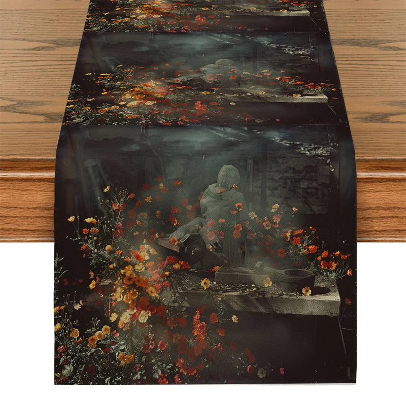 Axyaa Floral Table Runner for Kitchen Dining Home Decor
