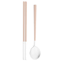 Axyaa Pink Silver Western Stainless Steel Cutlery Set with Spoon, Chopsticks, Flatware