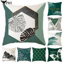 Axyaa Plants Print Linen Cushion Cover for Stylish Home Decor 45*45cm