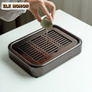 Axyaa Ebony Wood Tea Tray - Kung Fu Tea Set Accessory