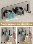 Axyaa Wall-Mounted Mop Clip Holder Hook: Stainless Steel/Aluminum Bathroom Storage Rack