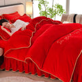 Axyaa Winter Fleece Thickened Warm 4-Piece Bedding Set