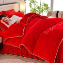 Axyaa Winter Fleece Thickened Warm 4-Piece Bedding Set
