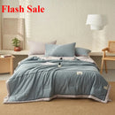 Axyaa Summer Cool Quilt Set - Washed Cotton, Solid Color, Machine Washable