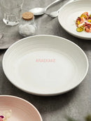 Axyaa 12-inch Ceramic Deep Plate for Dining, Soup, Salad - High-End Tableware