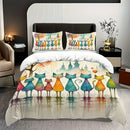 Axyaa Rainbow Sunrise Flower Field Duvet Cover Set - 3 Piece High-Definition Print Home Decor