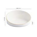 Axyaa White Ceramic Dessert Plate Set for Molecular Cuisine and Snacks