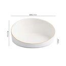 Axyaa White Ceramic Dessert Plate Set for Molecular Cuisine and Snacks