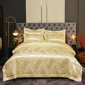 Axyaa Satin Jacquard Embroidered 4-Piece Bedding Set