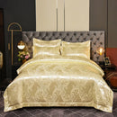 Axyaa Satin Jacquard Embroidered 4-Piece Bedding Set