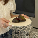 Axyaa Pure White Ceramic Dessert Plate, Cake Tray, Sushi Platter