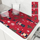 Axyaa Christmas Diatoms Non-slip Absorbent Coffee Bar Drying Mat