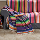 Axyaa Boho Beach Blanket: Hand-Striped Mat with Tassels