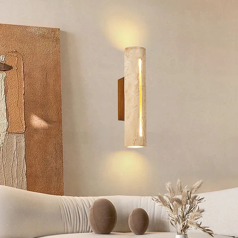 Axyaa Wabi Sabi Stone Wall Lamp UpDown Led Light Japan Style Decoration Sconce
