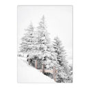 Snow House Nordic Canvas Wall Art by Axyaa for Living Room Decor