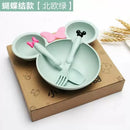 Axyaa Kids Wheat Straw Tableware Set: Plate, Bowl, Spoon, Fork - Kindergarten Feeding Essentials
