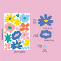 Axyaa Bohemian Floral Self-Adhesive Flower Wall Art - Peel and Stick Kids Room Decor