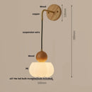 Axyaa Walnut Wood LED Wall Lamp with Pull Chain Switch