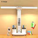 Axyaa LED Desk Lamp with Fan, Clock Display, Rechargeable Study Table Light
