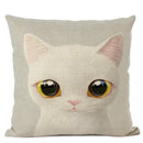 Axyaa Cute Animal Big Eyes Dog Funny Cat Throw Pillow Cover Home Decor Cotton Linen