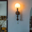 Axyaa White Glass LED Wall Lamp | French Vintage | Bedroom, Living Room, Bathroom Mirror Light