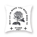 Axyaa Geometric Love Heart Print Square Pillowcase