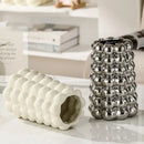 Axyaa Nordic Milk White Silver Ceramic Vase Ornaments for Home Decor