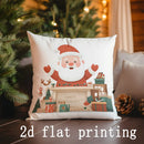 Axyaa Festive Santa & Winter Pillow Cover for Sofa, Bedroom, Car