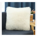 Axyaa Faux Wool Square Plush Throw Pillow with Cushion Core, for Bed, Sofa, or as Waist Headrest